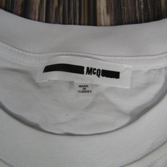Alexander McQueen MCQ Mens XL White Short Sleeve Tee T Shirt - Picture 2 of 6